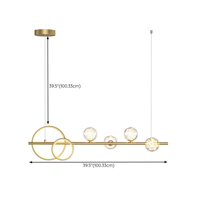Modern 6/7-Light Golden Kitchen Island Lighting LED Unique Island Pendant Lighting