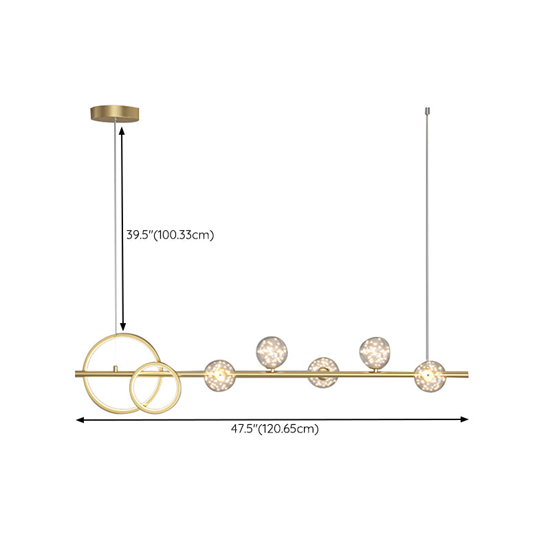 Modern 6/7-Light Golden Kitchen Island Lighting LED Unique Island Pendant Lighting