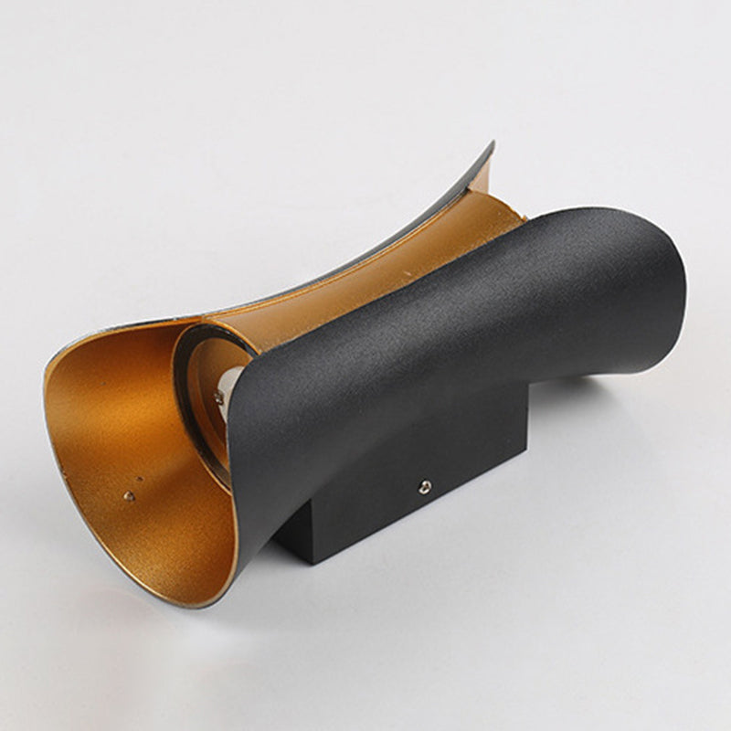 Modern Style Curl Shape Wall Sconce Metal 2 Light Sconces for Outdoor