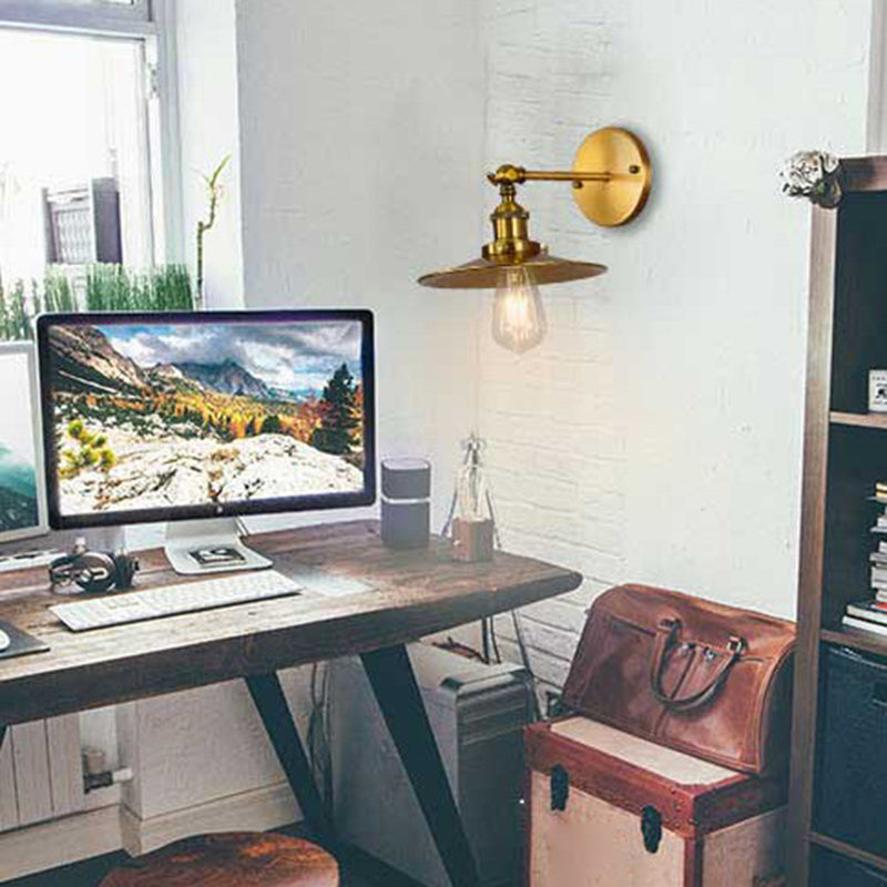 Industrial Style Cone Shape Wall Sconce Metal 1 Light Sconces for Bedroom