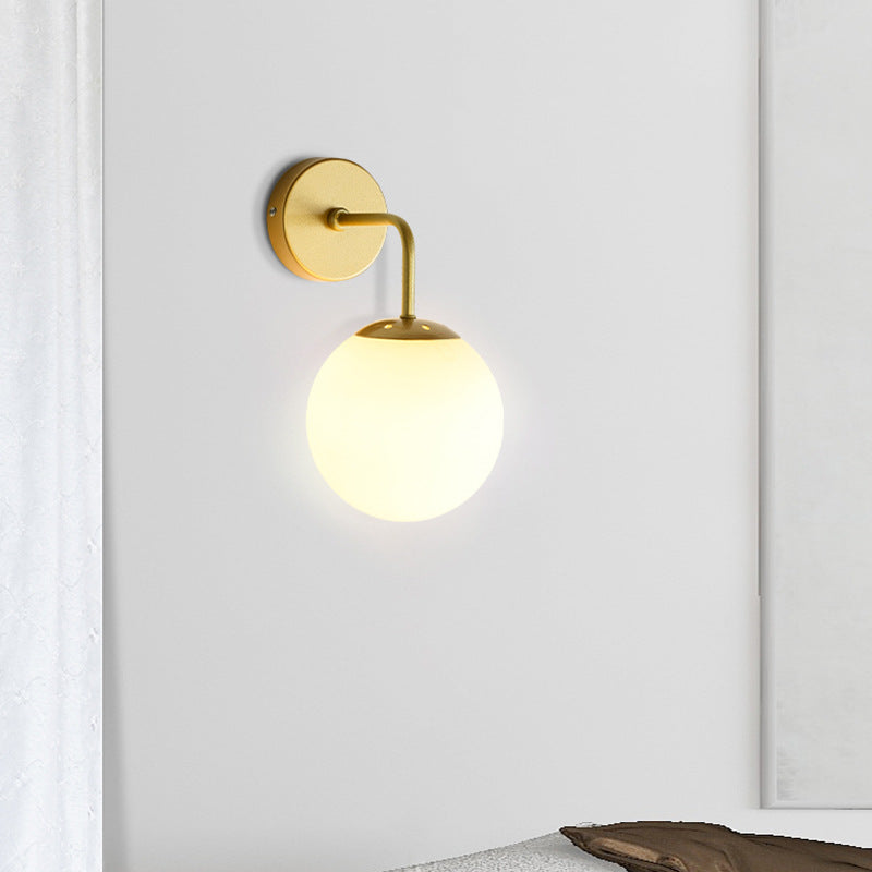 Industrial Style Ball Shape Wall Sconce Glass 1 Light Sconces for Dining Room