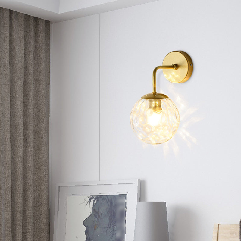 Industrial Style Ball Shape Wall Sconce Glass 1 Light Sconces for Dining Room
