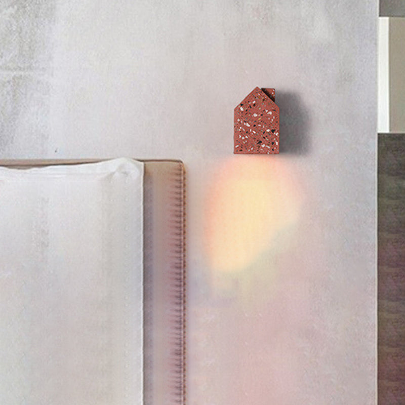 Modern Style House Shape Wall Sconce Stone 1 Light Sconces for Bedroom
