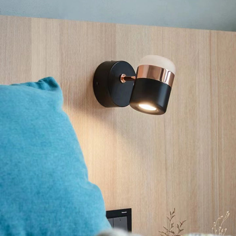 Shaded Wall Mount Light Fixture Simple Metal 1 Light Wall Mount Lamp