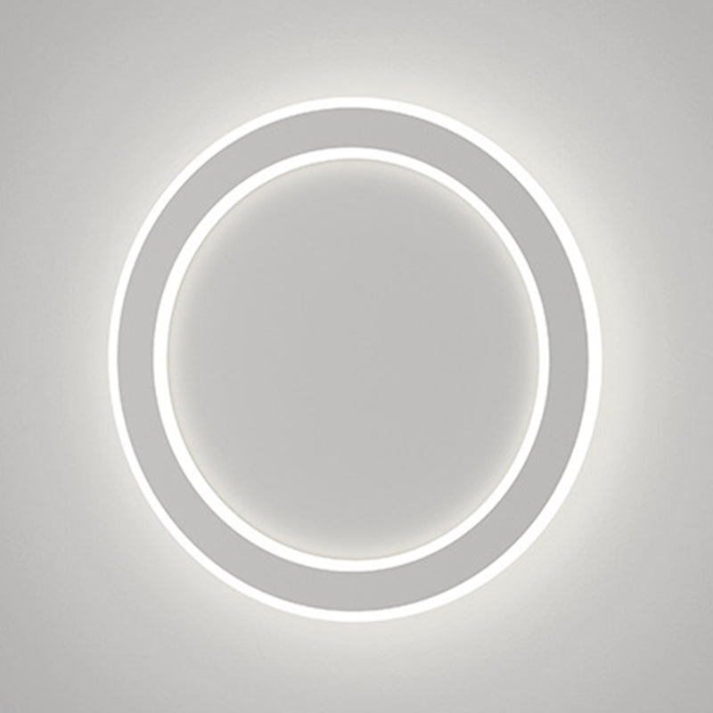 Round Disc Shape Wall Sconce Modern Style Acrylic 1 Light Sconce in White