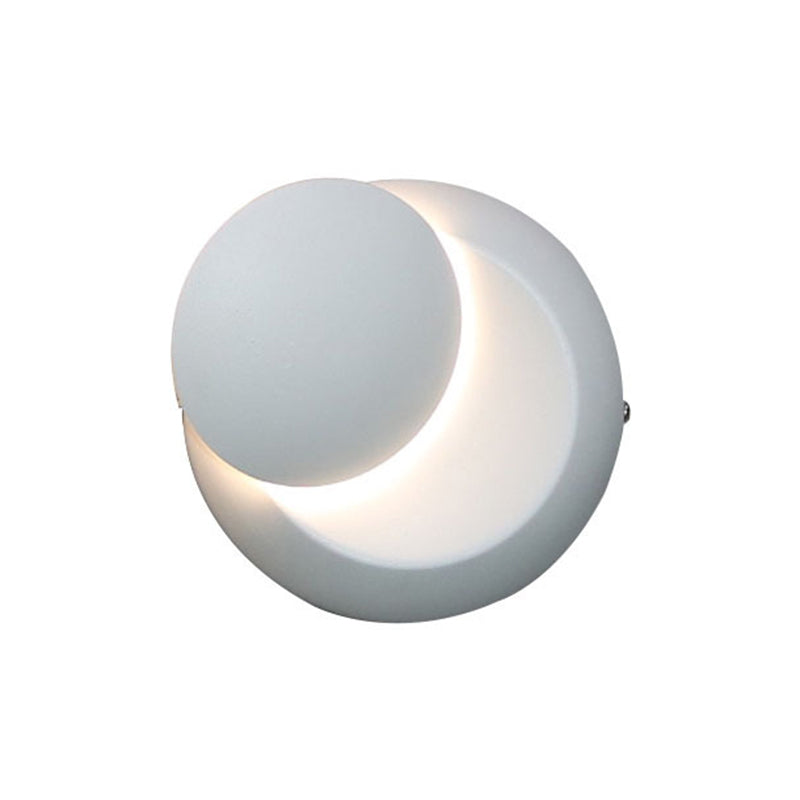 Round Disc Shape Wall Sconce Modern Style Acrylic 1 Light Sconce in Black / White