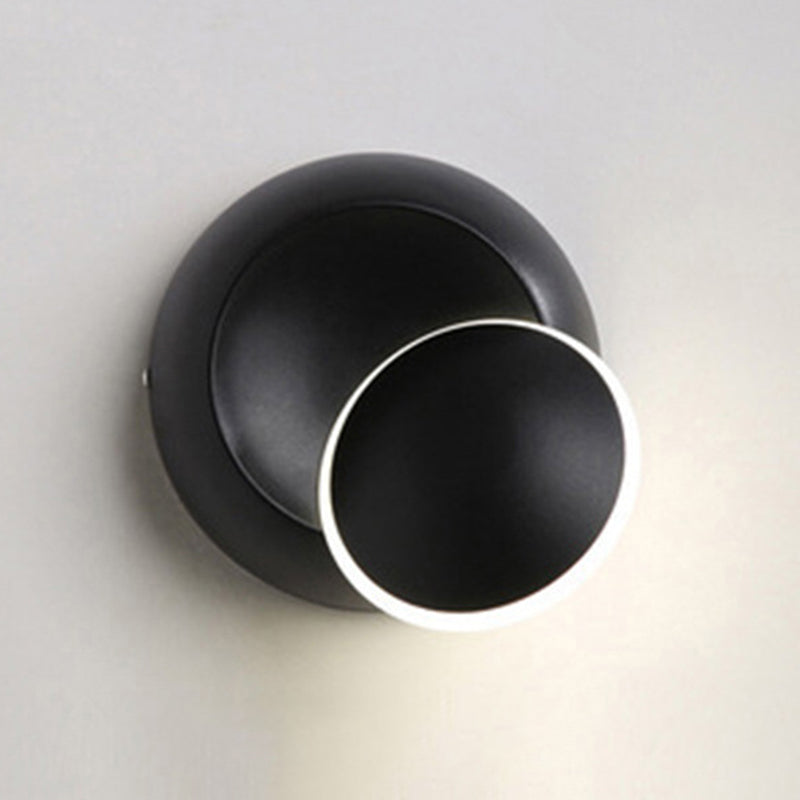 Round Disc Shape Wall Lamp Modern Style Acrylic 1 Light Sconce in White