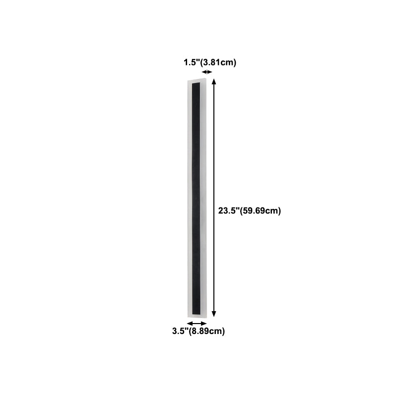 1 Light Linear Wall Sconce Contemporary Metal Wall Mounted Lighting in Black