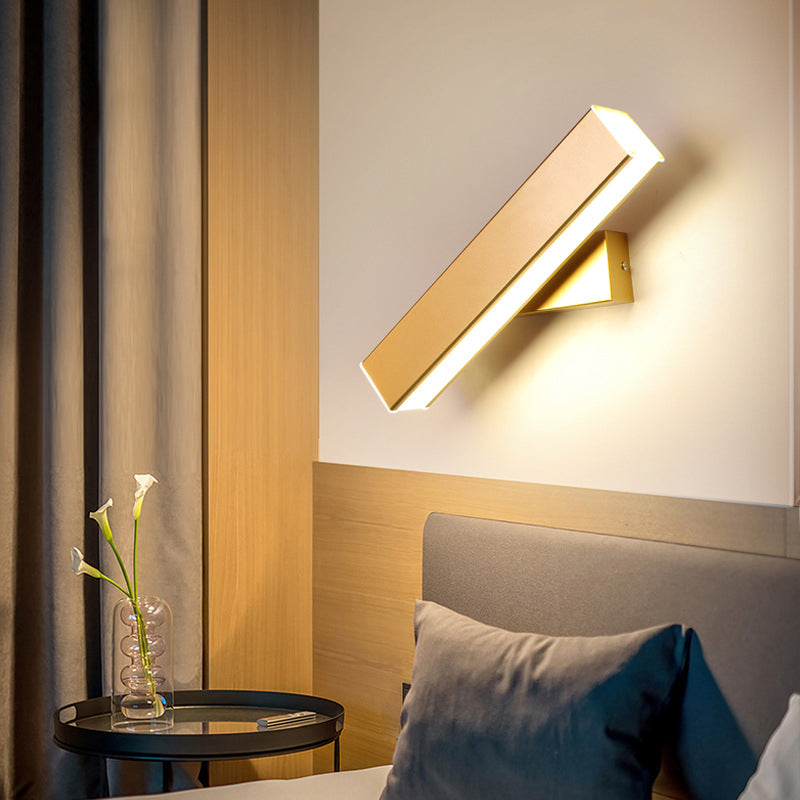 Linear Wall Mount Lighting Simple Metal 1 Light Wall Mounted Light for Bedroom