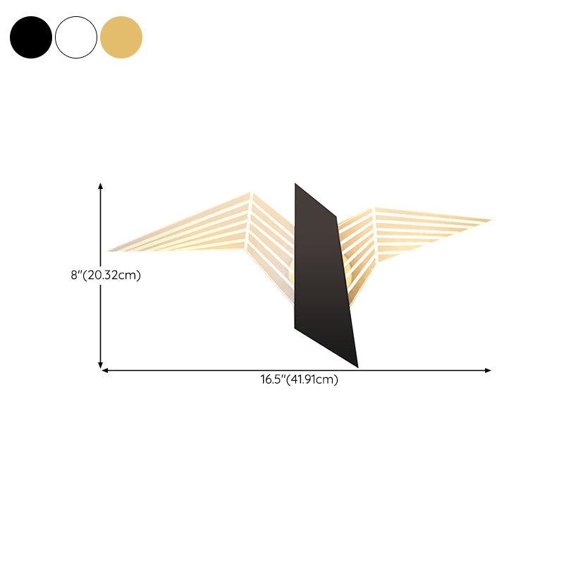 Metal and Acrylic LED Wall Flush Mount Contemporary in Black / White / Gold