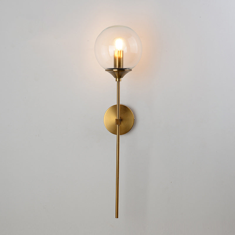 Modern Glass Wall Sconce Minimalist Metal Wall Light Fixture