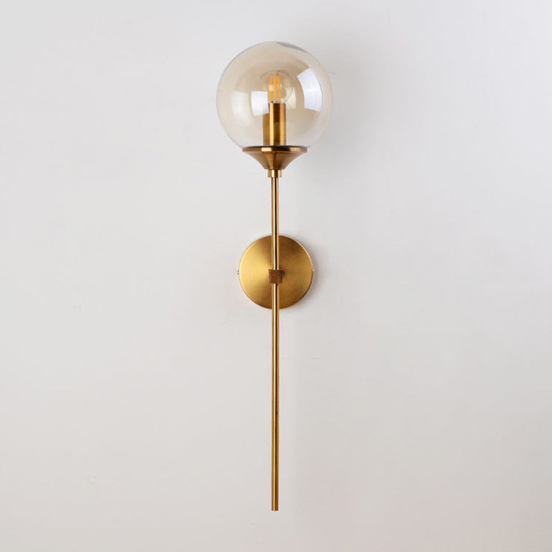 Modern Glass Wall Sconce Minimalist Metal Wall Light Fixture