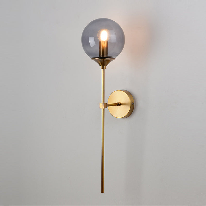 Modern Glass Wall Sconce Minimalist Metal Wall Light Fixture