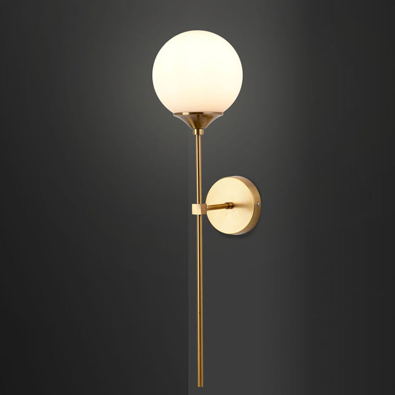 Modern Glass Wall Sconce Minimalist Metal Wall Light Fixture