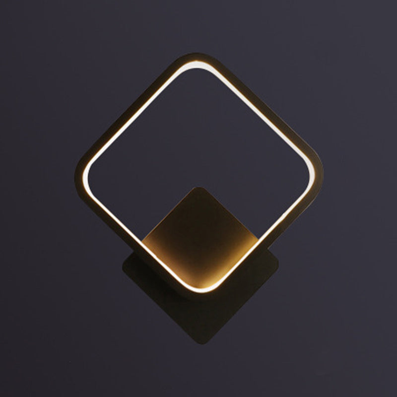 Metal Modern Wall Sconce Geometric Shape Wall Light with Silicone Shade for Bedroom