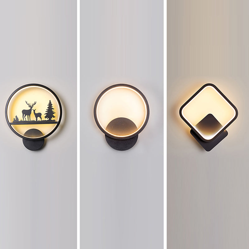 Metal Modern Wall Sconce Geometric Shape Wall Light with Silicone Shade for Bedroom