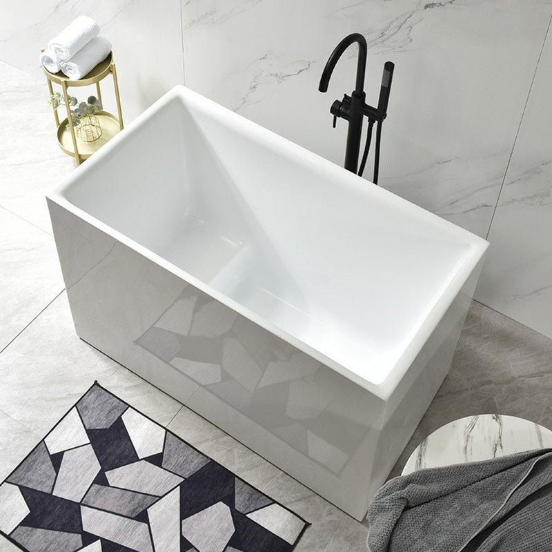 Acrylic Freestanding Bathtub Modern Rectangle Bathtub with Center Drain