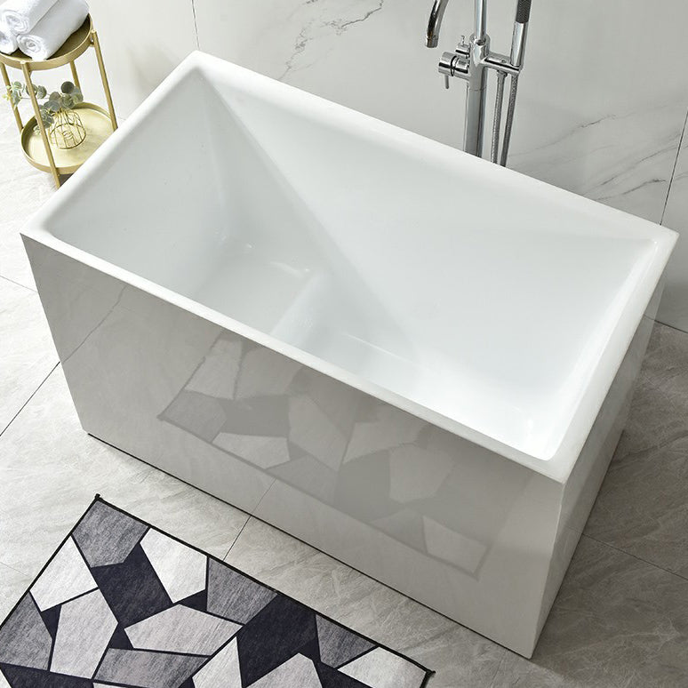 Acrylic Freestanding Bathtub Modern Rectangle Bathtub with Center Drain