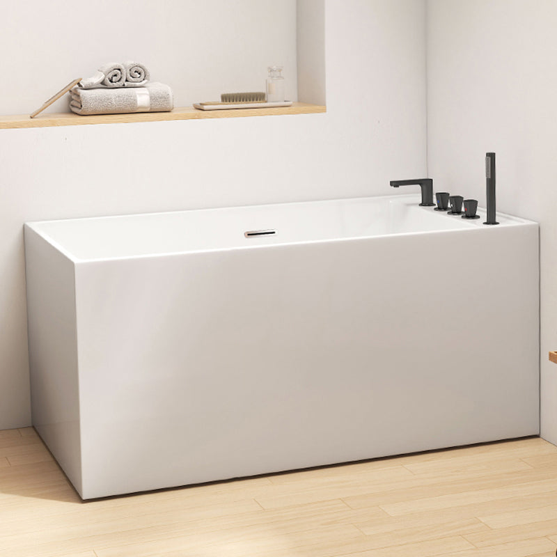 Rectangle Soaking Bathtub Freestanding Acrylic Bathtub with Faucet