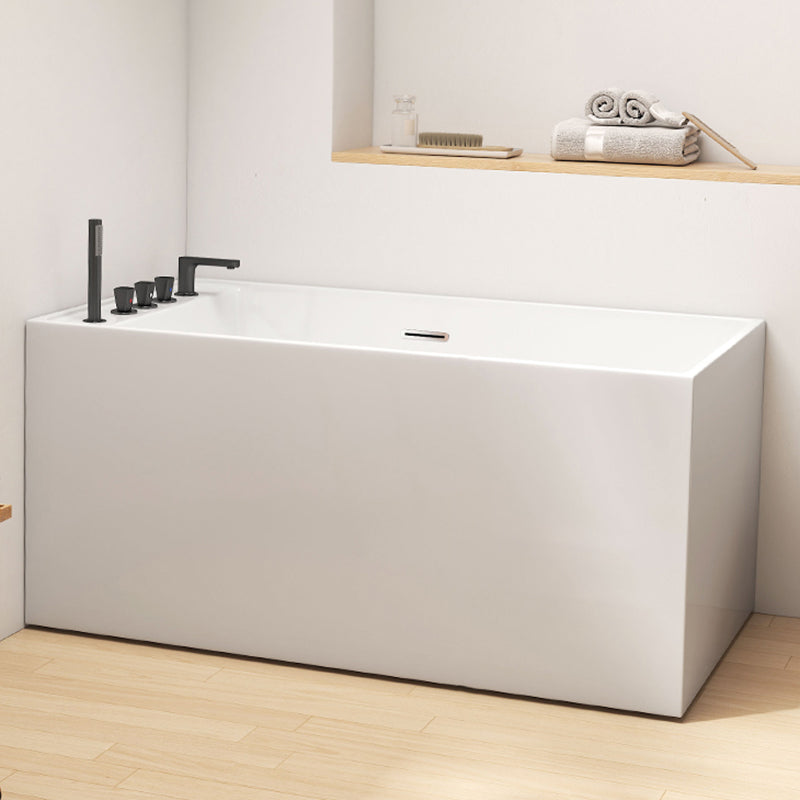 Rectangle Soaking Bathtub Freestanding Acrylic Bathtub with Faucet