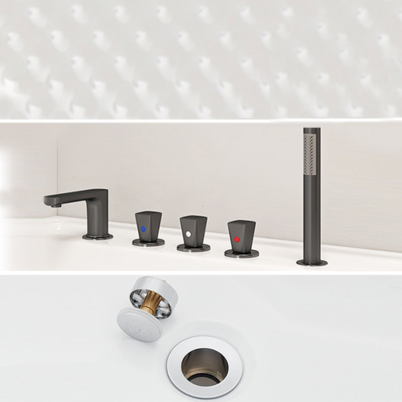 Rectangle Soaking Bathtub Freestanding Acrylic Bathtub with Faucet