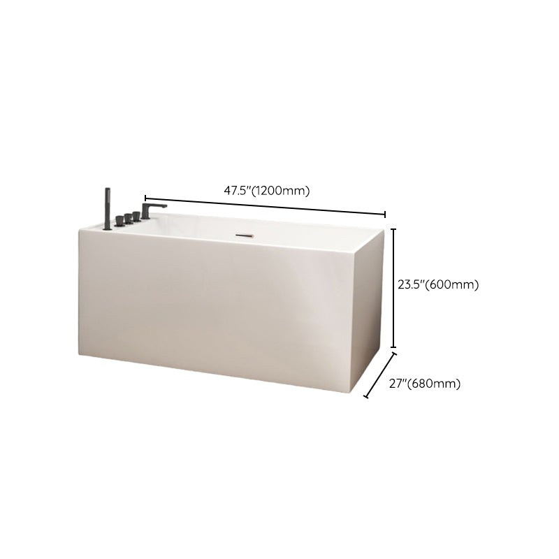 Rectangle Soaking Bathtub Freestanding Acrylic Bathtub with Faucet