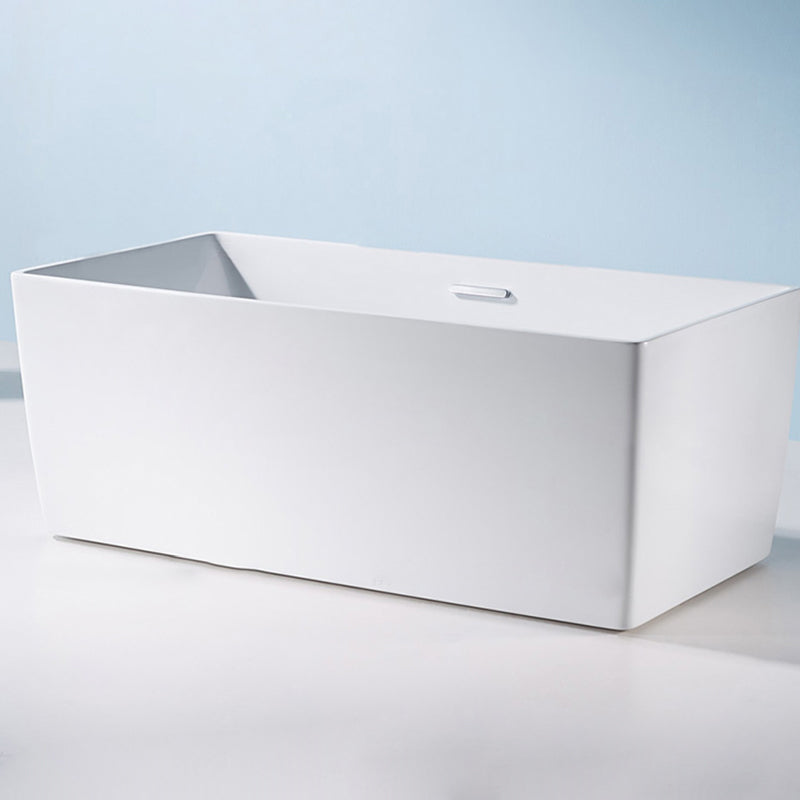 Freestanding Acrylic Bathtub Oval Soaking Tub  with Slotted Overflow & Pop-up Drain