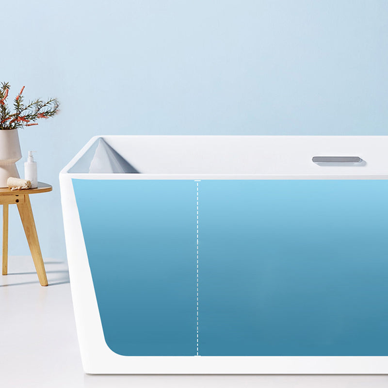 Freestanding Acrylic Bathtub Oval Soaking Tub  with Slotted Overflow & Pop-up Drain
