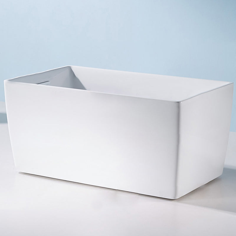 Freestanding Acrylic Bathtub Oval Soaking Tub  with Slotted Overflow & Pop-up Drain