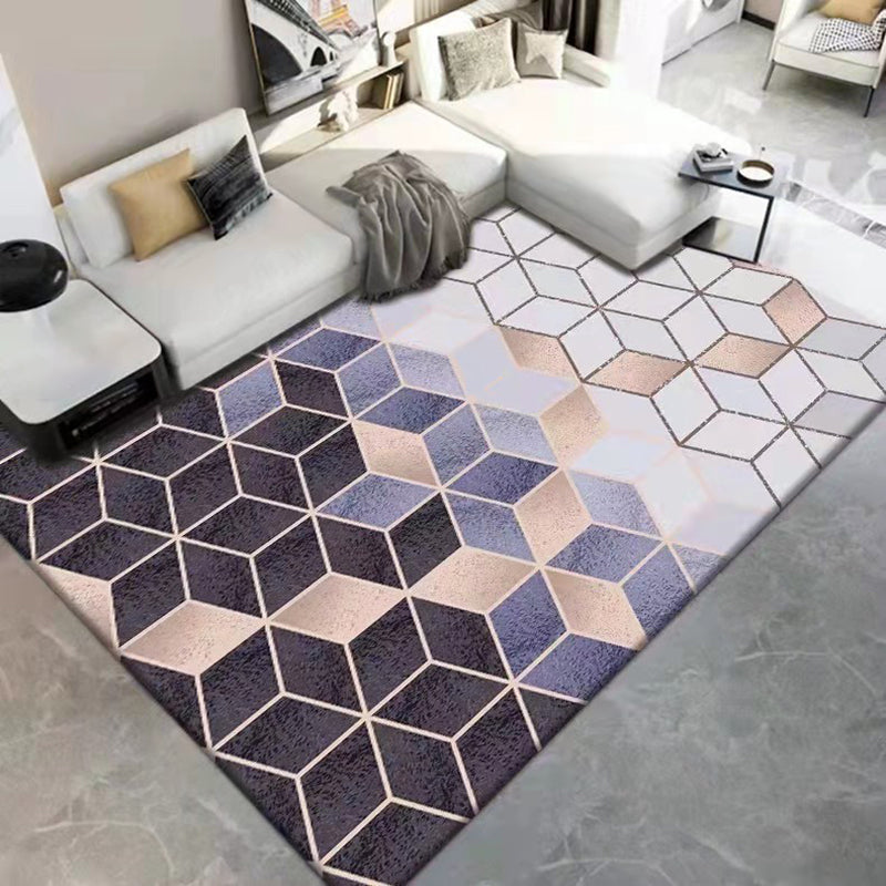 Black Modern Rug Polyester Abstract Pattern Rug Washable Rug for Home Decor