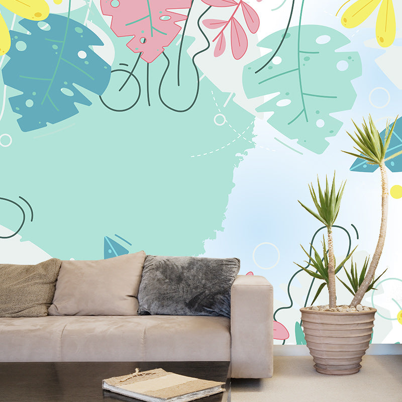 Decorative Wall Mural Wallpaper Tropical Plants Sitting Room Wall Mural