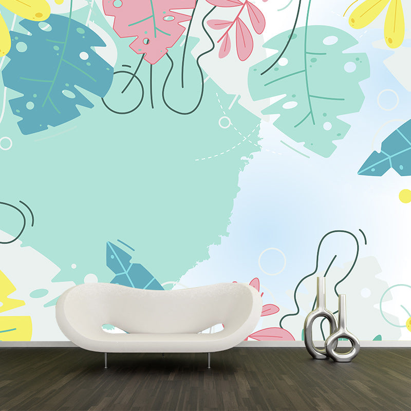 Decorative Wall Mural Wallpaper Tropical Plants Sitting Room Wall Mural