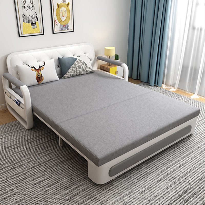 Modern and Contemporary No Theme Upholstered Mattress Metal Fabric Bed