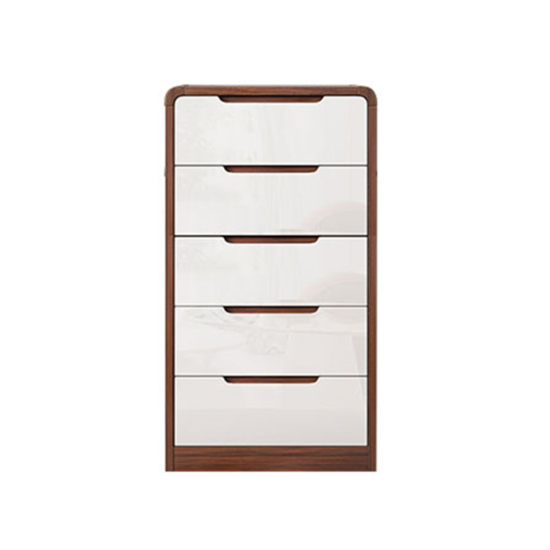 Contemporary Wooden Storage Chest Vertical Bedroom Chest with Drawers