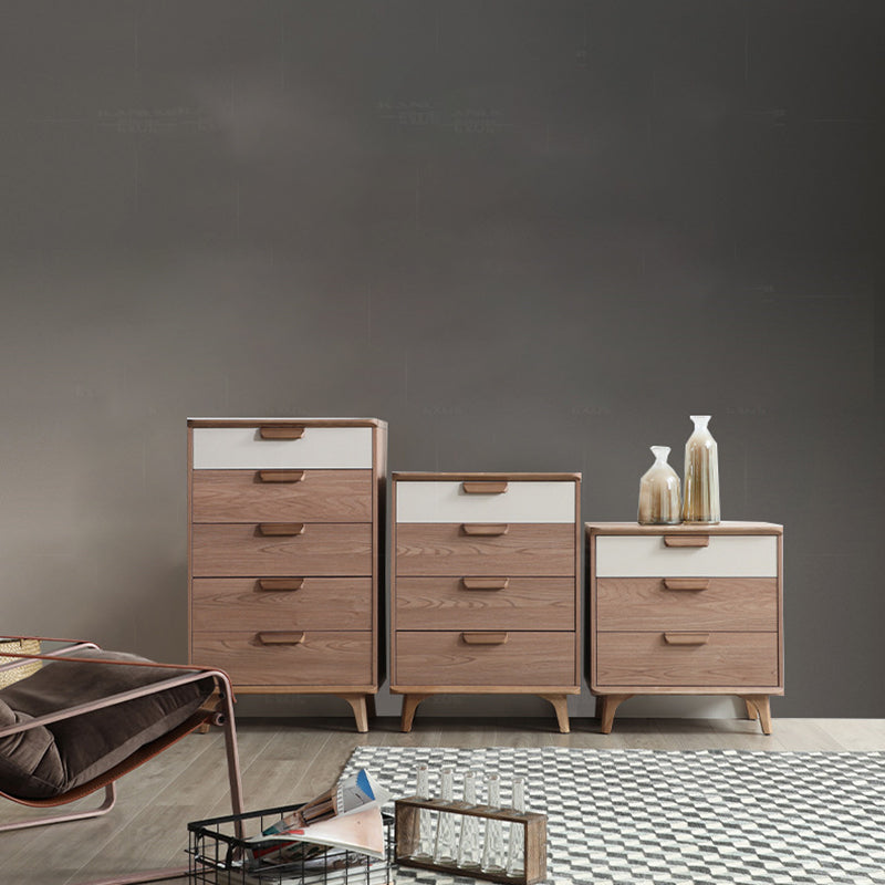 Contemporary Storage Chest Bedroom Solid Wood Chest with Drawers