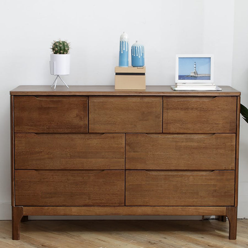 Contemporary Home Storage Chest Rubber Wood Chest with Drawers