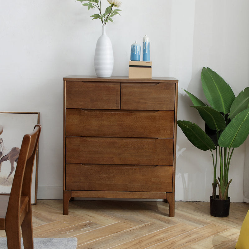 Contemporary Home Storage Chest Rubber Wood Chest with Drawers