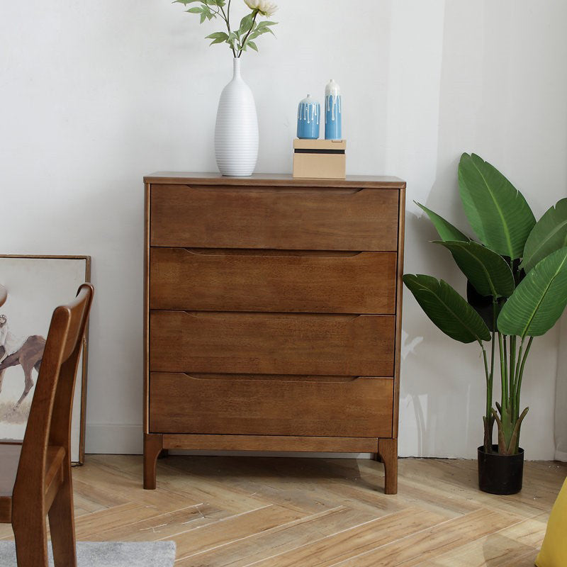 Contemporary Home Storage Chest Rubber Wood Chest with Drawers