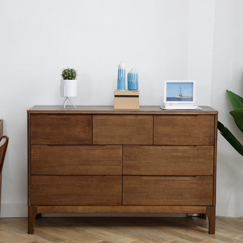 Contemporary Home Storage Chest Rubber Wood Chest with Drawers