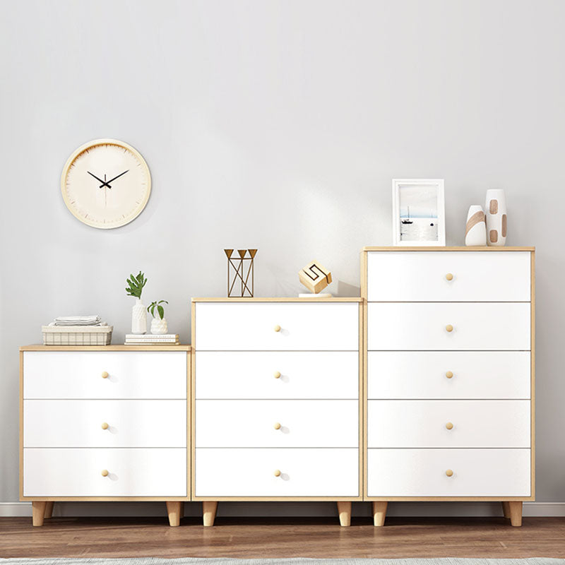 Contemporary Bedroom Chest Engineered Wood Storage Chest with Drawers