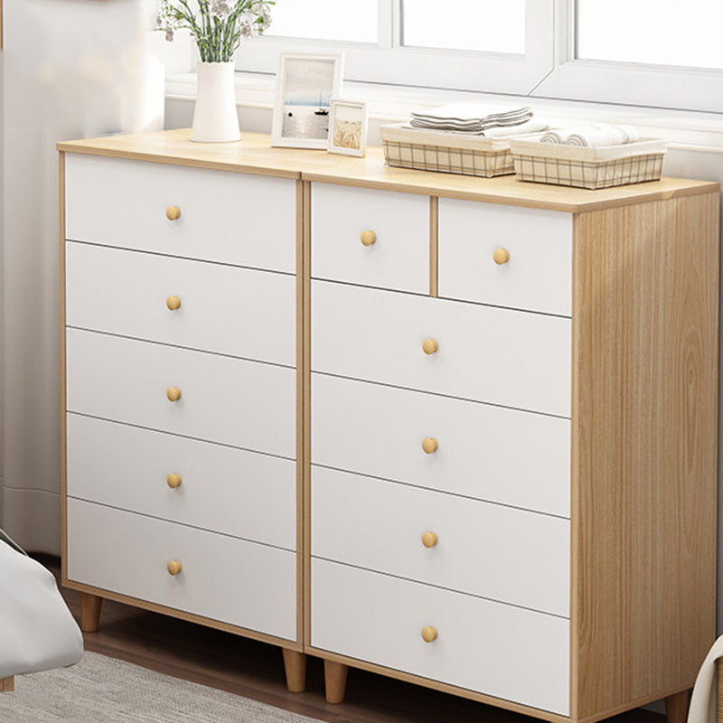 Contemporary Bedroom Chest Engineered Wood Storage Chest with Drawers