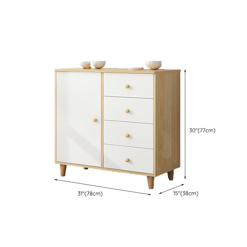 Contemporary Bedroom Chest Engineered Wood Storage Chest with Drawers