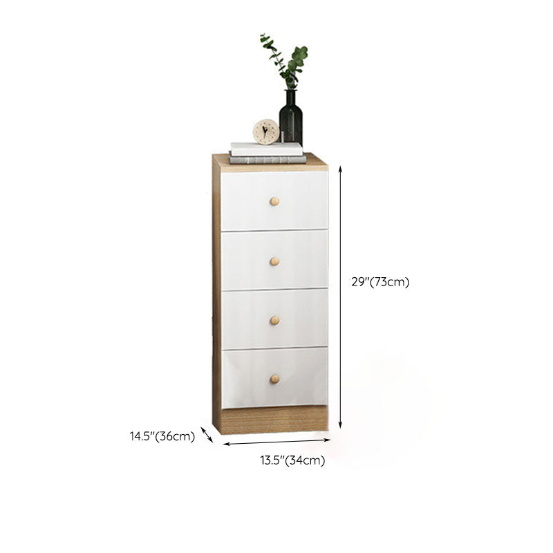 Contemporary Bedroom Chest Engineered Wood Storage Chest with Drawers