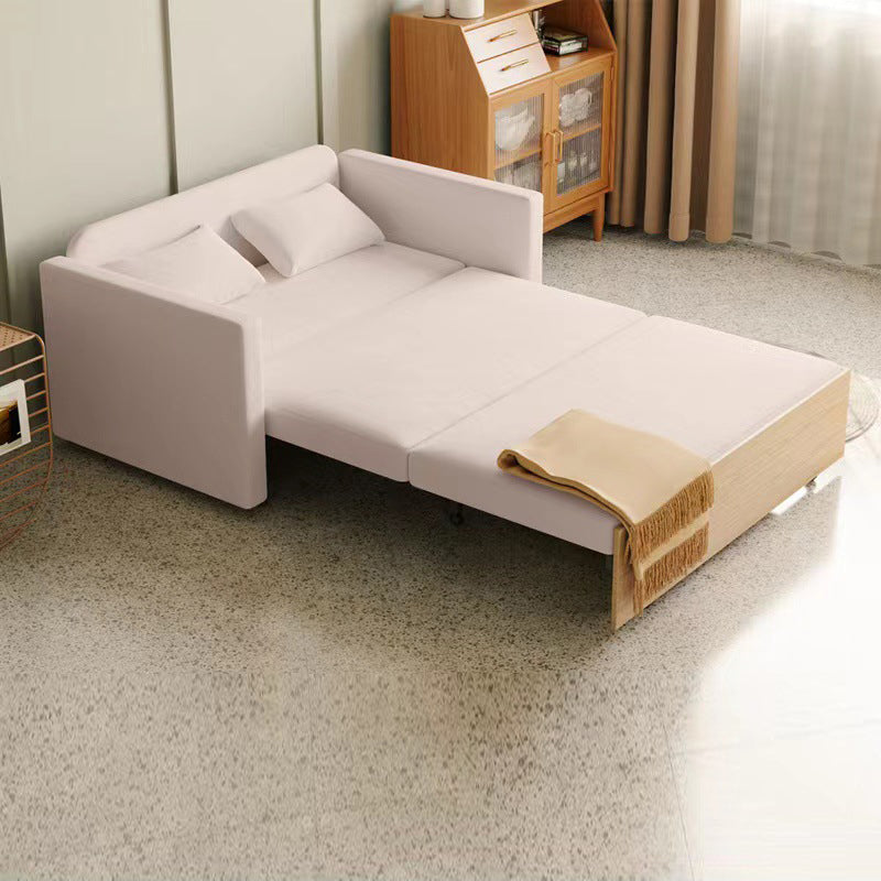 Contemporary No Theme Bed with Upholstered in Linen Blend Low Profile Bed