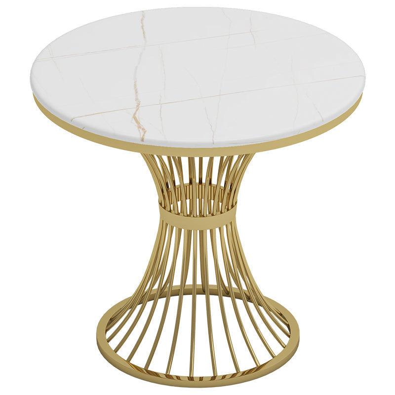 Glam Sintered Stone Dining Set Round 1/2/3/4/5 Pieces Dining Table Set for Home Use