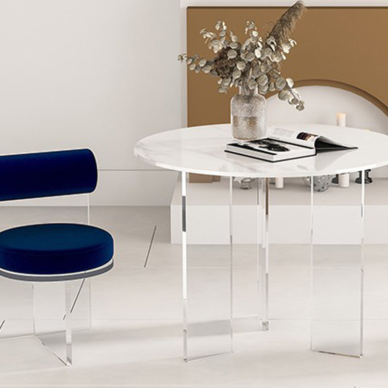 Modern 1/2/3/5 Pieces Dining Set Round Stone Dining Table for Cafe