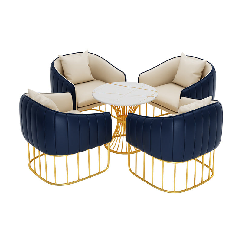 Glam Style Sintered Stone Dining Set 1/2/3/4/5 Pieces Dining Table Set for Home Use