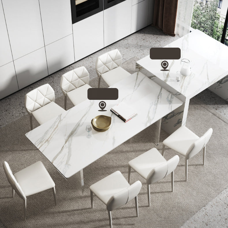 Contemporary Style Rectangle Table Set 1/4/5/6/8 Pieces Dining Set for Home Use