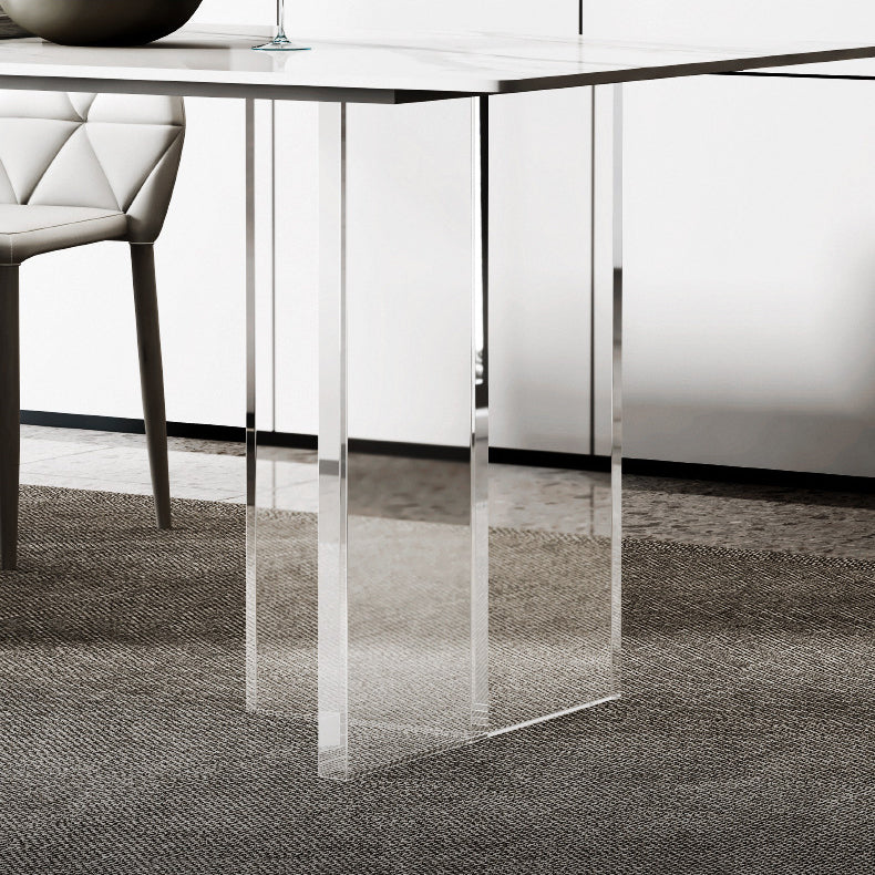 Contemporary Style Rectangle Table Set 1/4/5/6/8 Pieces Dining Set for Home Use