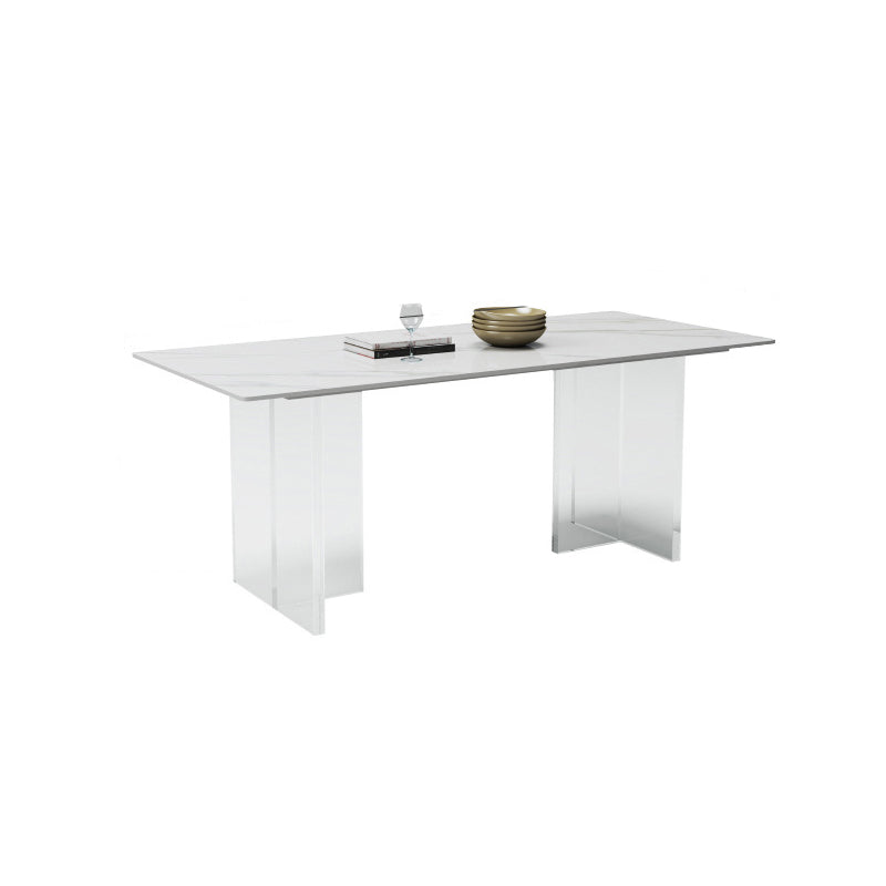 Contemporary Style Rectangle Table Set 1/4/5/6/8 Pieces Dining Set for Home Use